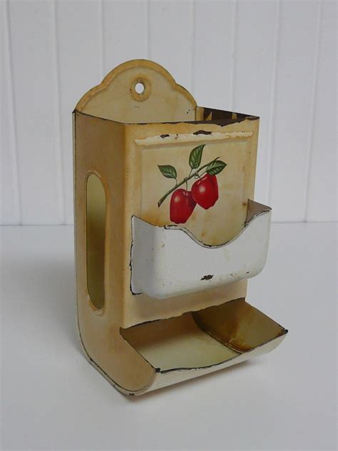 old metal match box red and white with girl|vintage metal match box holder .